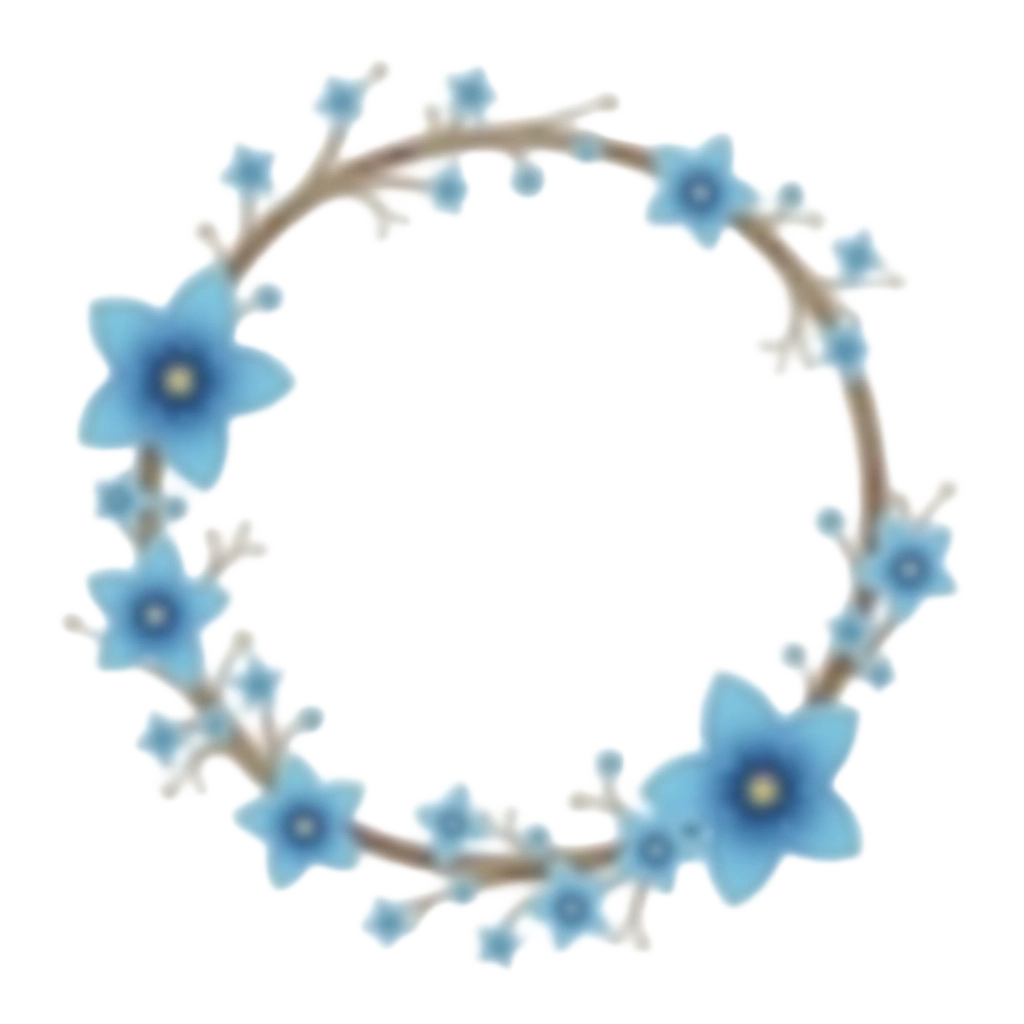 Elegant Blue Floral Wreath